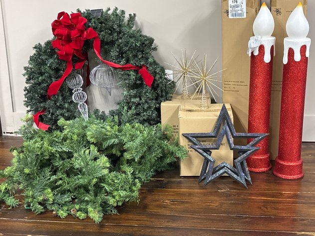 Image for Blow Mold Candles With Christmas Decor