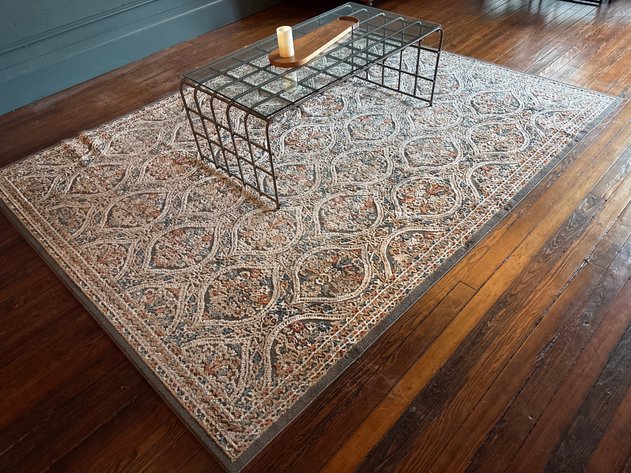 Image for Steel Rebar Coffee Table With Area Rug