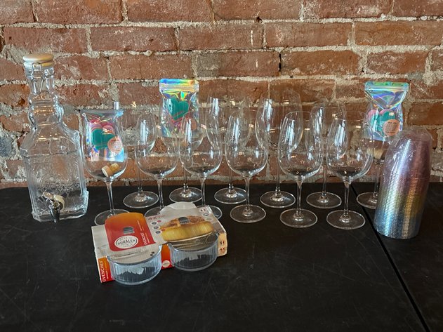Image for Wine Glasses With Glass Beverage Dispenser