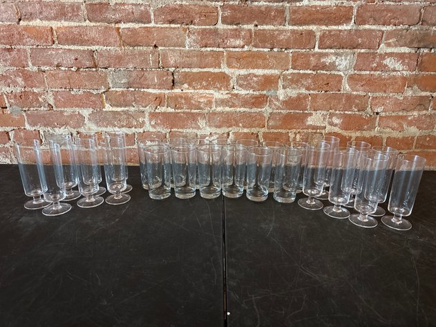 Image for Glass Champagne Flutes With Tumblers
