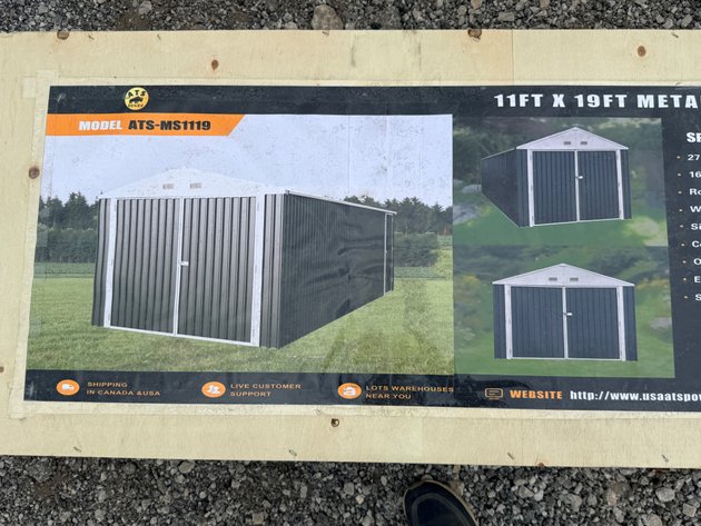 Image for ATS Power 11' x 19' Metal Garage Shed w/ Double Front Doors