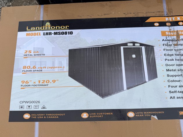 Image for LandHonor 8' x 10' Galvanized Apex Roof Metal Shed