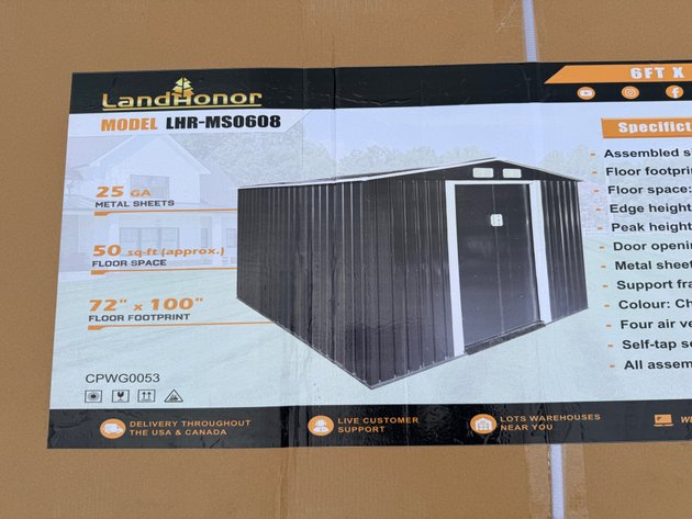 Image for LandHonor 6' x 8' Galvanized Apex Roof Metal Shed