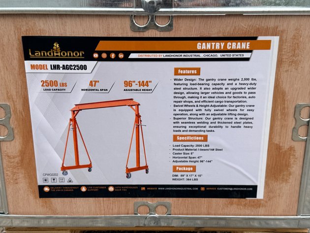Image for LandHonor 2500lbs Gantry Crane