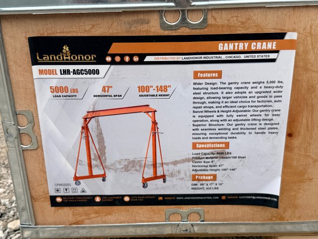 Image for LandHonor 5000lbs Gantry Crane