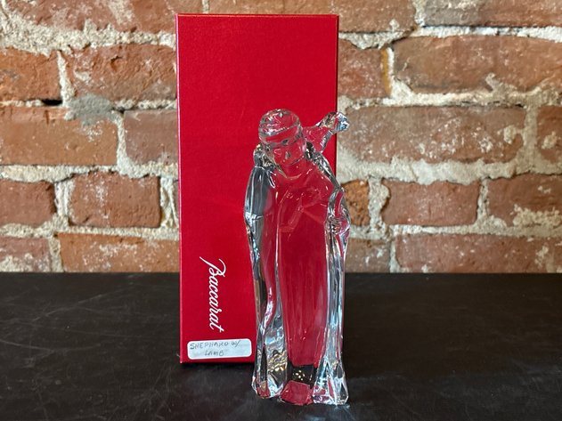 Image for Baccarat Shepherd With Lamb Crystal Figurine