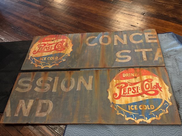 Image for Antique Pepsi Cola Concession Stand Sign