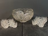 L.E. Smith Glass Company Punch Bowl Set