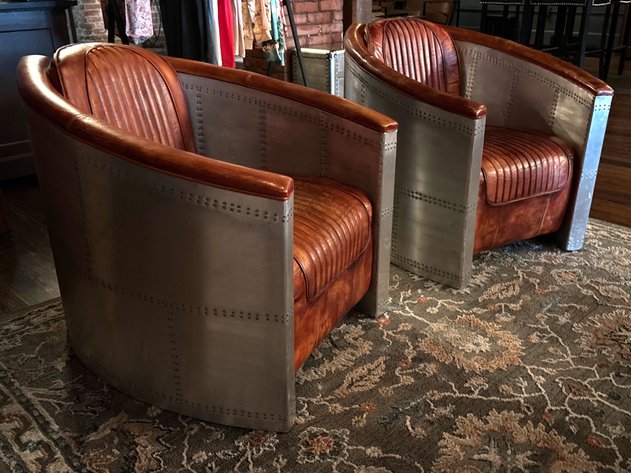 Image for Aviator Style Arm Chairs
