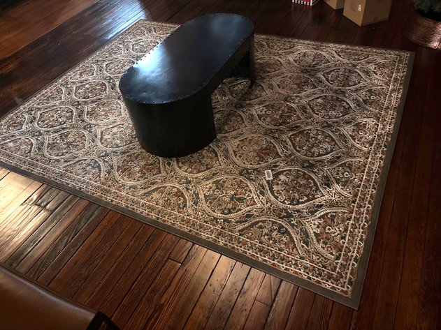 Image for Black Metal Coffee Table With Area Rug