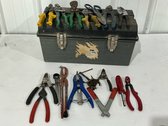 Assorted Hand Tools With Plastic Toolbox