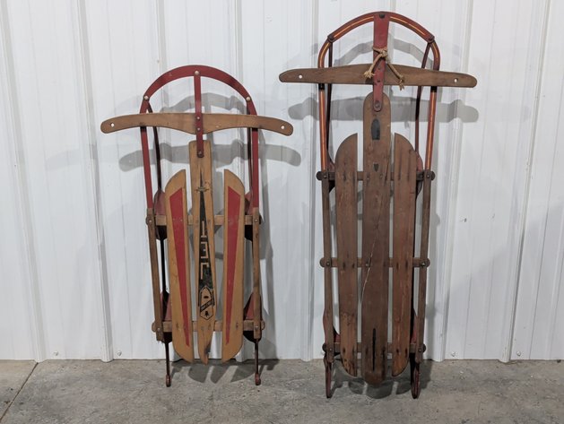 Image for Vintage Wooden Snow Sleds