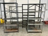 Three Slotted Metal Shelving Units