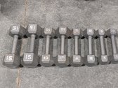 Eight Piece Cast Iron Hex Dumbbell Set