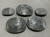 Hesston Agco National Finals Rodeo Commemorative Belt Buckles