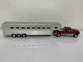 Newray Ford F-350 Super Duty Fx4 Off Road Dually Pickup Truck And Gooseneck Livestock Trailer Scale Model Set