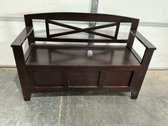 Entryway Storage Bench With Backrest