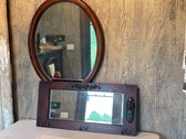 Two Wooden Framed Wall Mirrors
