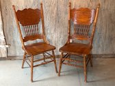 Pair Of Antique Pressed Back Chairs