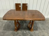 Double Pedestal Table With Two Leaves