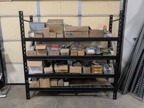 Industrial Shelves Loaded With Electrical Supplies