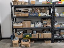Industrial Shelves Loaded With Electrical Supplies