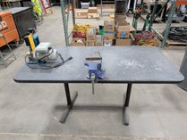 Work Table With Vise And Wire Stripper
