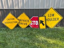 5 Assorted Traffic And Road Signs
