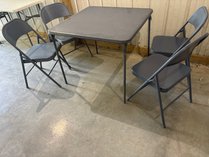 Metal Folding Table And Four Chairs