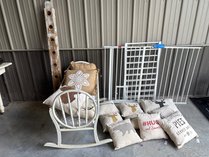 Wooden Cradle Carlson Gate And Pillows