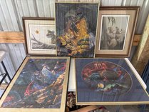 Five Framed Art Prints And Jigsaw Puzzles