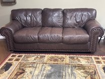 Traditional Leather Three Seater Sofa
