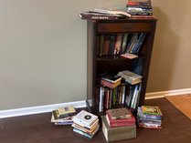 Wooden Bookcase And Assorted Books