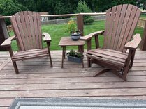 Three Piece Wooden Adirondack Set