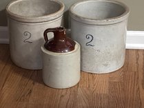 Three Piece Antique Stoneware Lot
