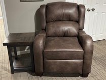 Leather Recliner And End Table