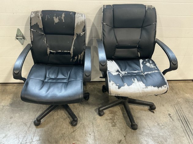 Image for 2 Upholstered Office Chairs With Casters