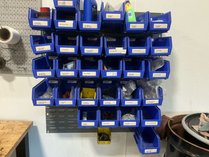 Parts Bins With Hardware And Wall Panel
