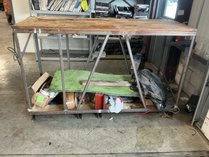 Custom Metal Workbench With Power Strip