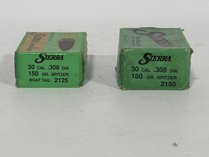 Two Boxes Sierra 30 Cal Rifle Bullets