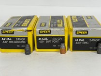 Three Boxes Speer 44 Caliber Bullets