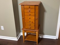 Wood Jewelry Armoire With Contents