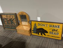 Elk Mountain Sign Mirror And Bear Sign