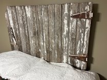 Reclaimed Wood Headboard And Utility Cart