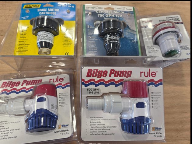 Image for 5 Bilge Pumps And Replacement Motors
