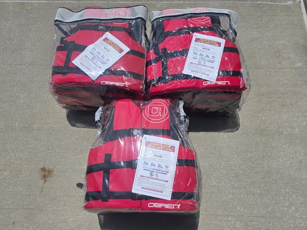 Image for Three O'Brien 4-Pack Adult Life Jackets