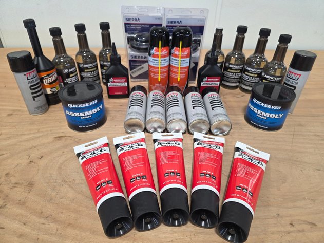 Image for 29 Piece Marine Lubricant And Fluid Lot