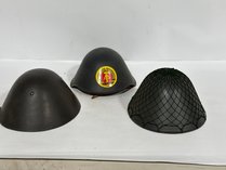 Lot Of Three Military Helmets