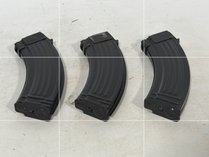Three AK47 Metal Magazines And Label