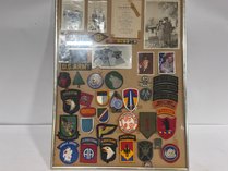 Framed Military Memorabilia Display